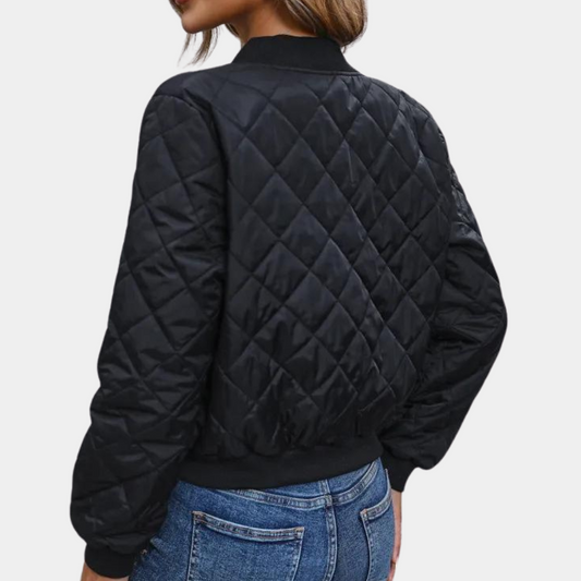 Madeline | Women's Diamond Quilted Bomber Jacket