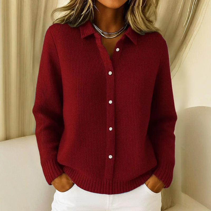 Sofia Amoretti Collared Button-Up Cardigan