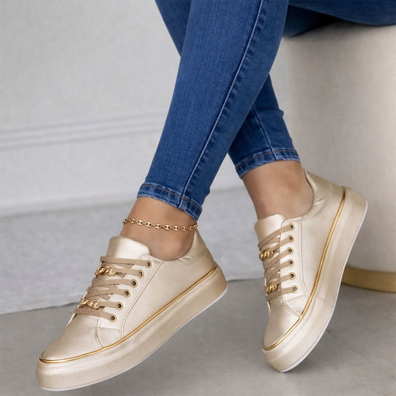 Valentina Rossi Platform Sneakers with Chain Detail