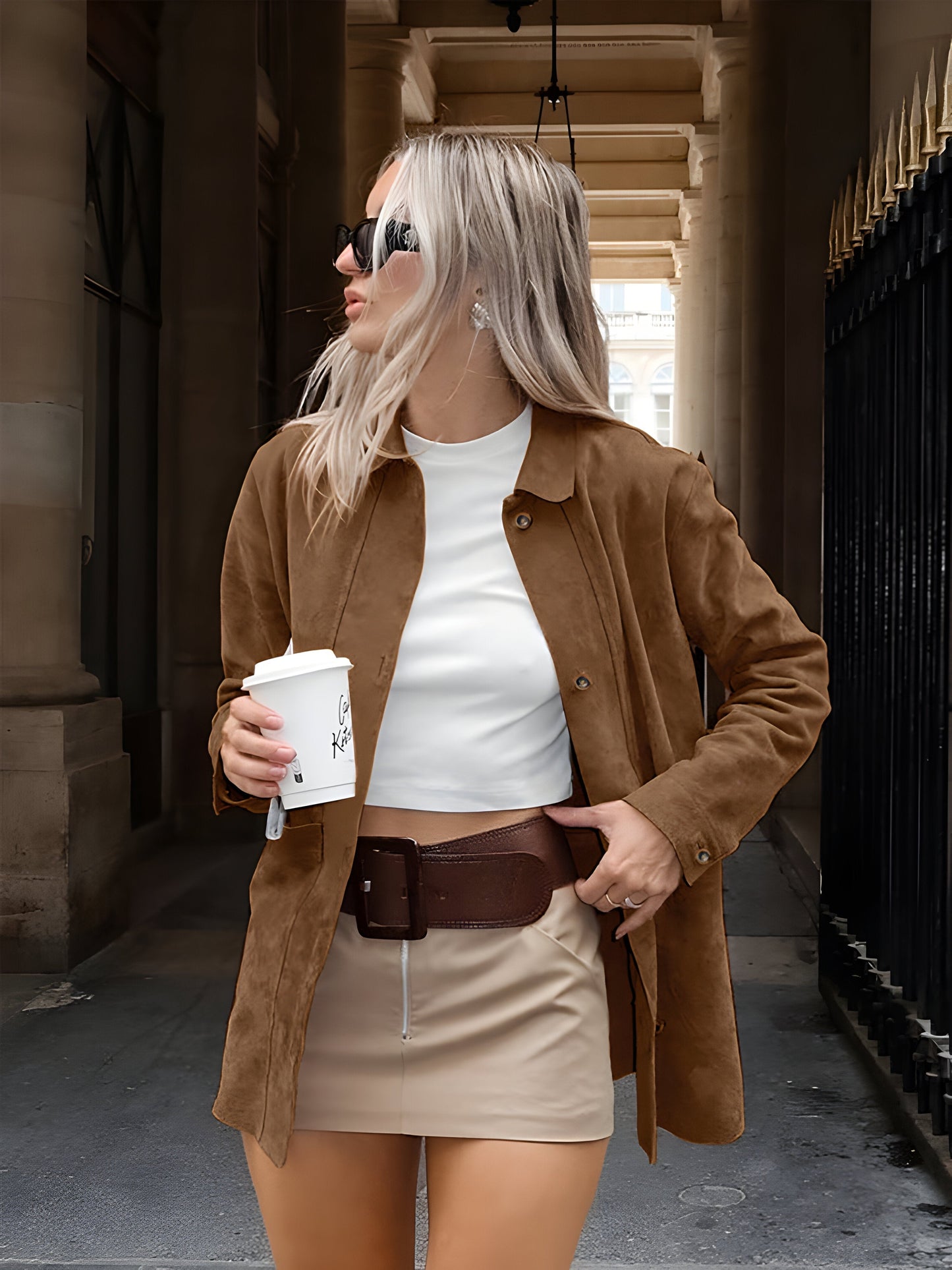 Sophie | Women's Oversized Trendy Suede Style Jacket