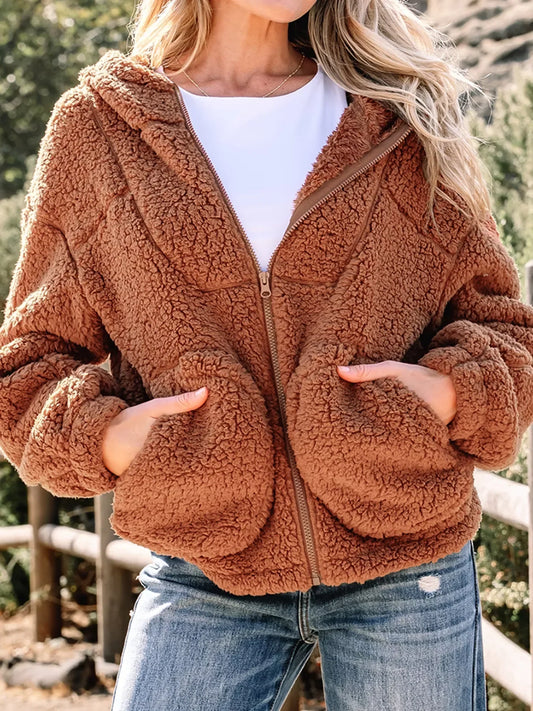 Marjorie | Women's Relaxed Fit Zip Up Teddy Jacket
