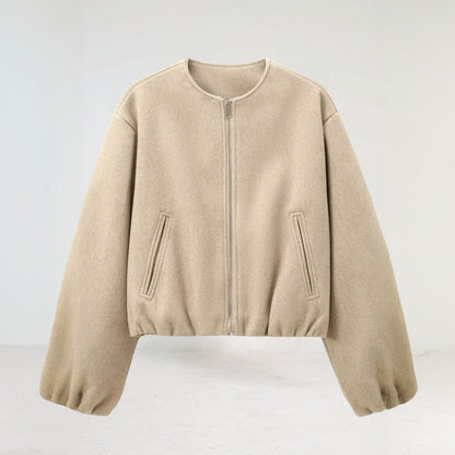 Bella | Women's Balloon Sleeve Zip-Up Bomber Jacket