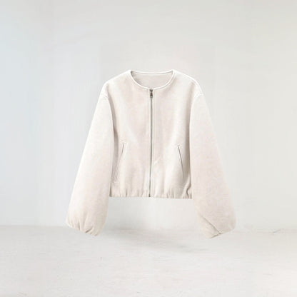 Bella | Women's Balloon Sleeve Zip-Up Bomber Jacket