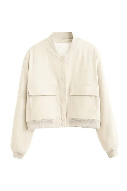 Donna | Women's Cropped Button-Down Bomber Jacket