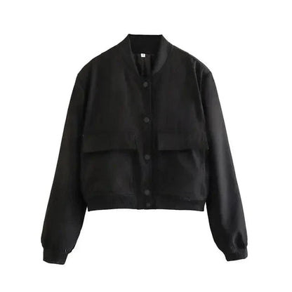 Donna | Women's Cropped Button-Down Bomber Jacket