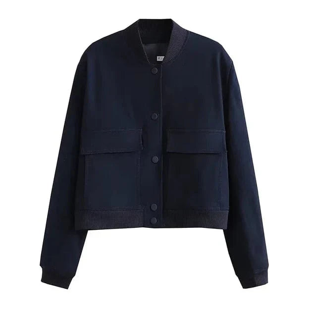 Donna | Women's Cropped Button-Down Bomber Jacket