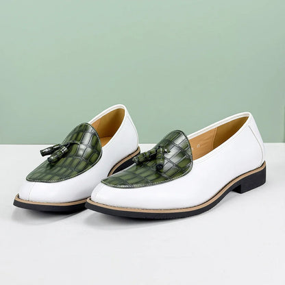 Lorenzo Vitali Croc-Embossed Tassel Loafers