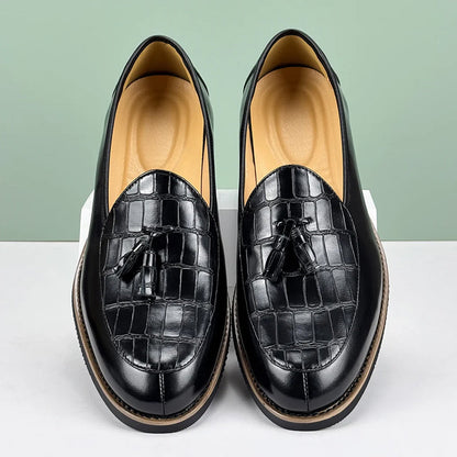 Lorenzo Vitali Croc-Embossed Tassel Loafers
