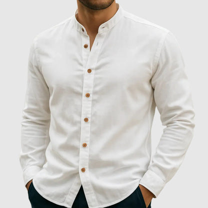 Lorenzo Vitali Cotton Shirt with Mandarin Collar