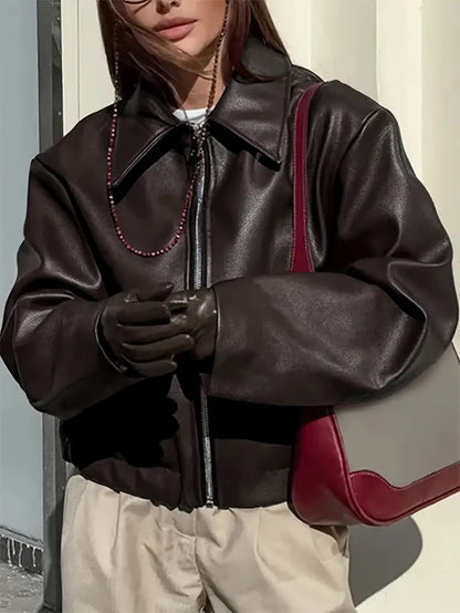 Karen | Women's Relaxed Fit Zip-Up Bomber Jacket