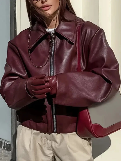 Karen | Women's Relaxed Fit Zip-Up Bomber Jacket