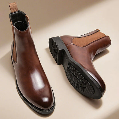 Men’s Classic Chelsea Boots with Glossy FInish