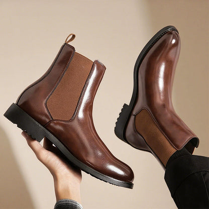 Men’s Classic Chelsea Boots with Glossy FInish