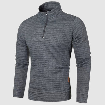 Men’s Quarter-Zip Mock Neck Sweatshirt with Textured Finish