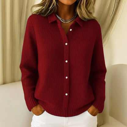 Sofia Amoretti Collared Button-Up Cardigan