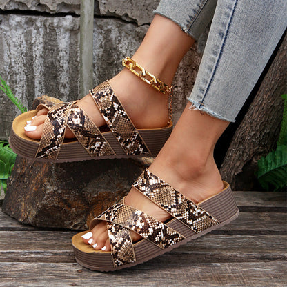 Valentina Rossi Cross-Strap Slide Sandals