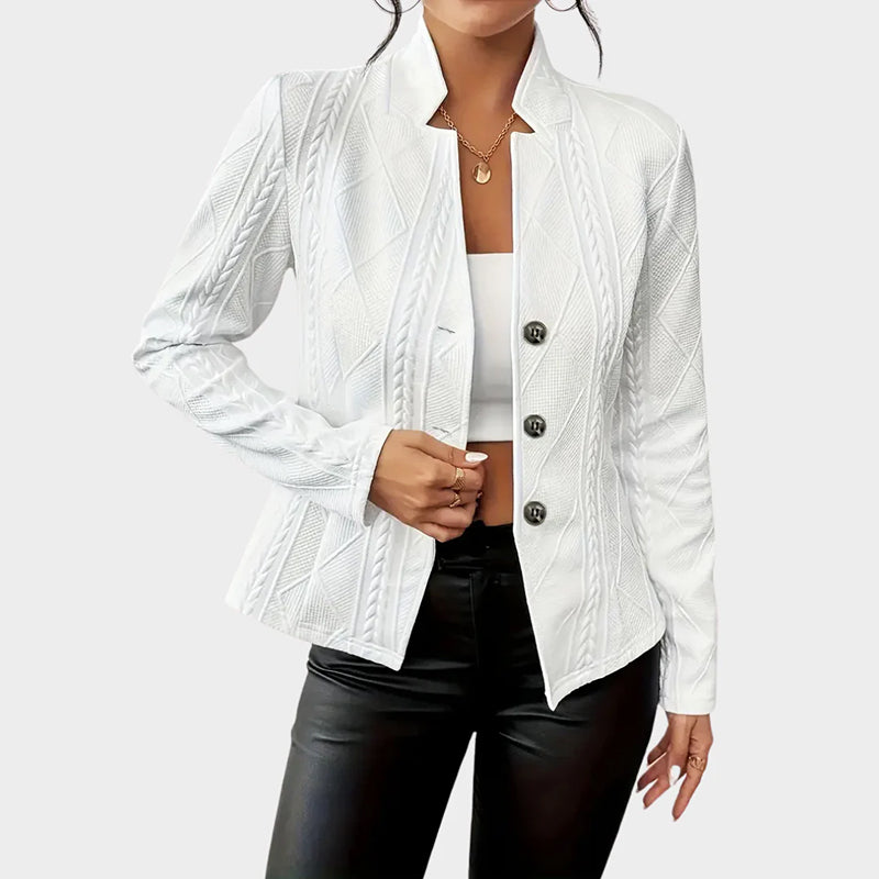 Valentina Rossi Geometric Pattern Fitted Blazer