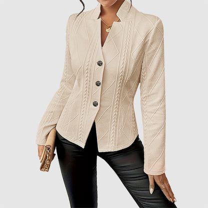 Valentina Rossi Geometric Pattern Fitted Blazer