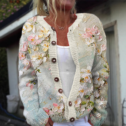 Women’s Floral Button-Front Cardigan