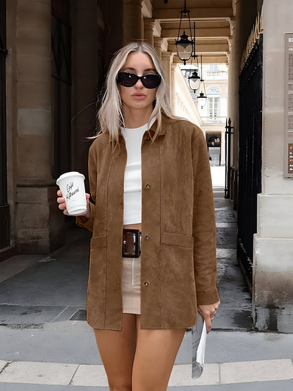 Sophie | Women's Oversized Trendy Suede Style Jacket