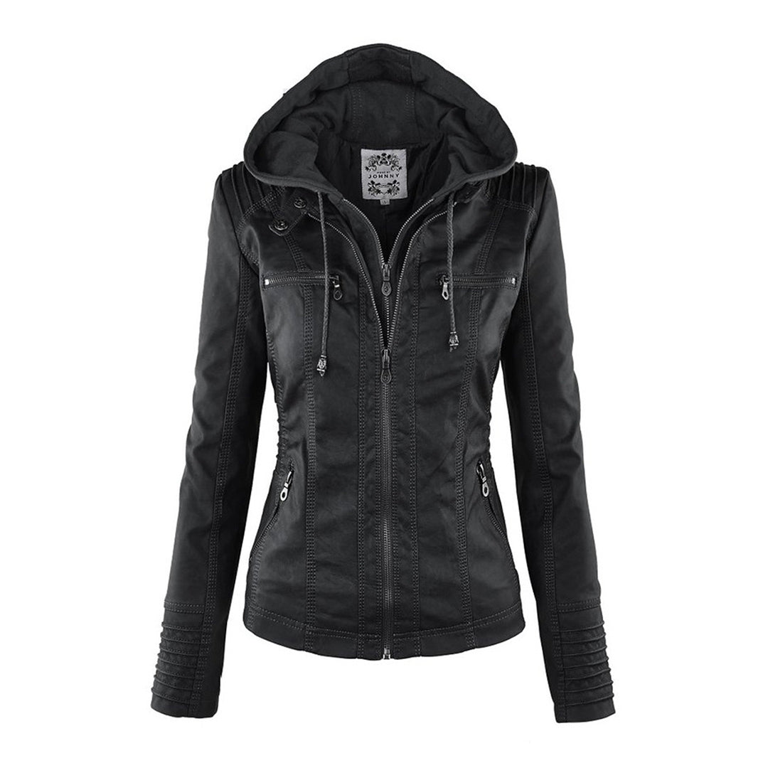 Eileen | Women's Hooded Slim Fit Biker Jacket