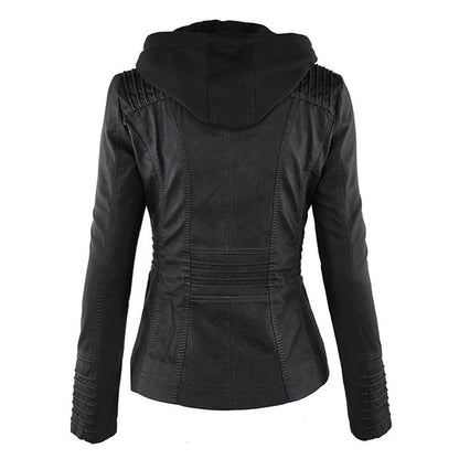 Eileen | Women's Hooded Slim Fit Biker Jacket