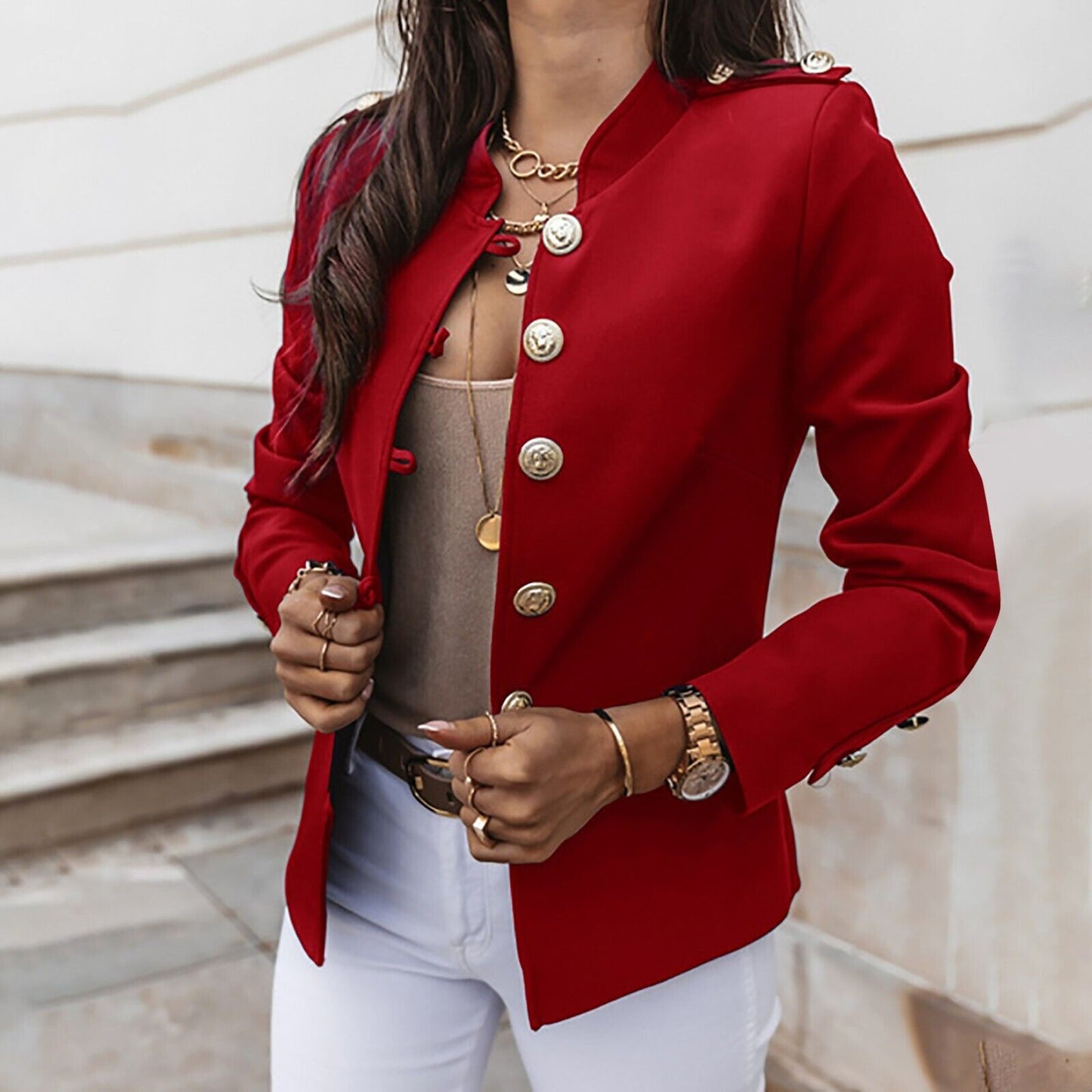 Devon | Women's Button Front Military Style Jacket