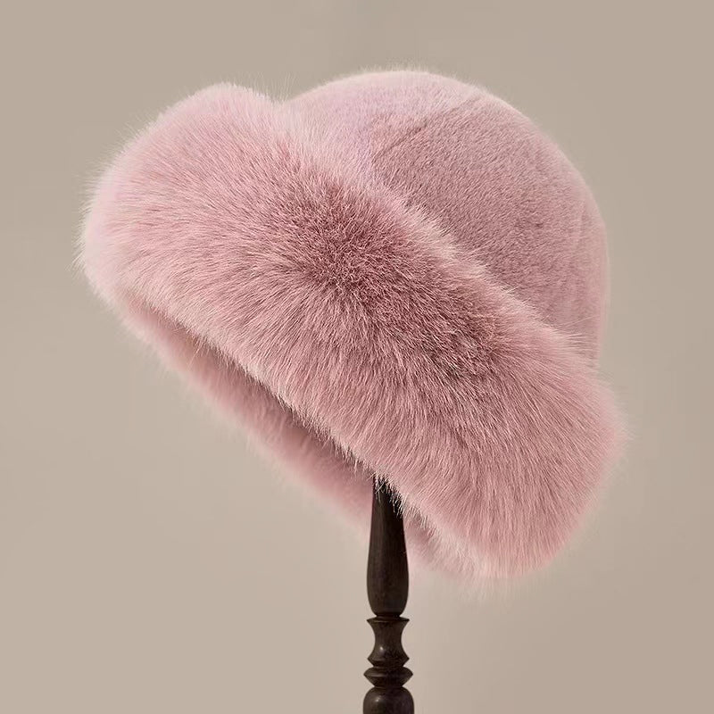 Thick Fuzzy Brimless Elegant Fur Hat for Women